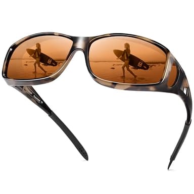 URUMQI Polarized Sunglasses Fit Over Glasses for Men Women, Wraparound Sunglasses UV400 Protection for Driving Fishing