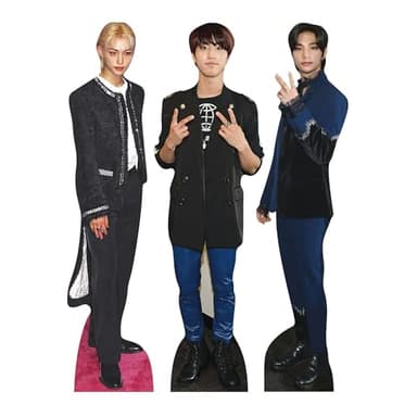 Star Cutouts CS1270 Felix, Han & Hyunjin Stray Kids Trio Shelf Top Pack Cardboard Cutout – K-Pop Fan Display & Gift