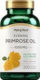 Piping Rock Evening Primrose Oil Capsules 1000mg | 200 Softgels | Cold Pressed Supplement | Non-GMO, Gluten Free