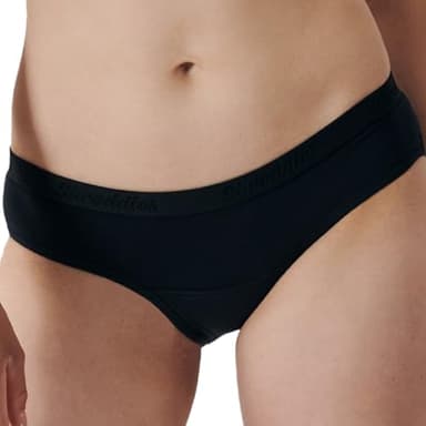 Shreddies Flatulence Filtering Bikini Briefs for Women - Contemporary Women's Fart Neutralizing Underwear with Built-In Charcoal Filter - Comfortable Cotton Ladies Panties - Black, Medium