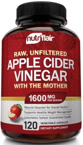 Apple Cider Vinegar Capsules with The Mother - 120 Vegan ACV Pills - Best Supplement for Healthy Weight Loss, Diet, Keto, Digestion, Detox, Immune - Powerful Cleanser & Appetite Suppressant Non-GMO