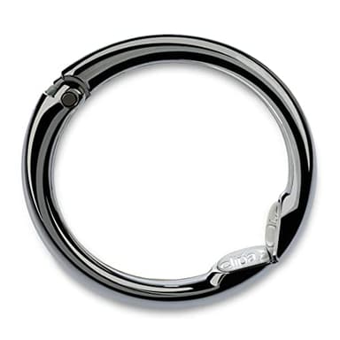 Clipa Bag Hanger - Polished Hematite PVD - The Ring That Opens Into a Hook and Hangs in Just 1/2" of Space, Holds 33 lbs., 3 yr. Warranty