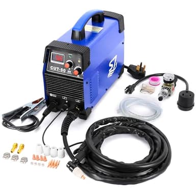 50A Plasma Cutter with LED Display, Dual Voltage 110V/220V, Clean Metal Cutting up to 1/2″ Steel, Easy Setup PT31 Torch, Lightweight for DIY & Home Workshops