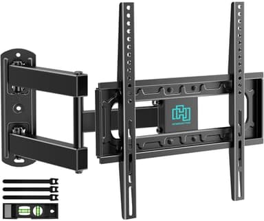 HCMOUNTING Outdoor Full Motion Weatherproof TV Wall Mount for 26-65 inch Flat/Curved TVs up to 88 lbs, Heavy Duty Swivel TV Mount with Single Stud Design,Smooth Extension,Max VESA 400x400mm,HC3402