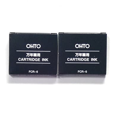 Ohto Fountain Pen Refill Cartridge FCR-6 (Black) 6 cartridges × 2 Packs, Total 12 cartridges (Japan Import) [Komainu-Dou Original Package]