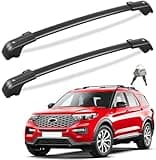 KINGGERI Lockable 260lbs Roof Rack Cross Bars Compatible with Ford Explorer 2020 2021 2022 2023 2024 2025, Heavy Duty Anti-Theft Aluminum Roof Rails Crossbars Rooftop Cargo Basket Carrier Luggage