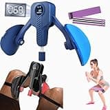 ARJEOU Thigh Master Inner Thigh Exerciser 0-110 lbs Adjustable Resistance, Thigh Trainer Pro Kegel Trainer with Leg Straps, Women Men Pelvic Floor Exerciser Hip Trainer Thigh Toner (Blue)