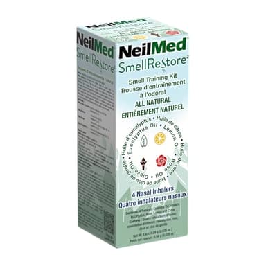 NeilMed Smell Restore - All Natural Smell Training Kit with 4 Separate Essential Oil Inhalers. Eucalyptus, Rose, Lemon and Clove