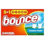 Bounce Dryer Sheets Laundry Fabric Softener, Outdoor Fresh Scent, 240 Count