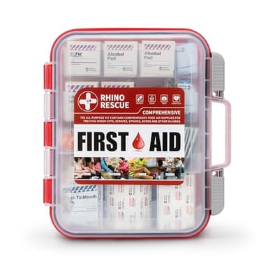 RHINO RESCUE 371 Pieces OSHA All-Purpose First Aid Kit, Home & Office Professional Medical Supplies, Ideal for Emergency, School, Business