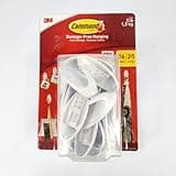 Command Utility Hooks, Damage Free Hanging Wall Hooks with Adhesive Strips, No Tools Wall Hooks, 16 White Hooks and 20 Strips
