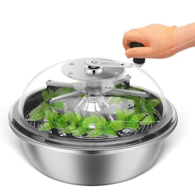 MELONFARM 16 inch Bud Leaf Bowl Trimmer, Bud Bowl Trimmer with Switchable Stainless Steel Blades & Clear Visibility Dome, Hand Twist Spin Cutting Bud Trimmer for Buds, Flowers, Hydroponics Plants