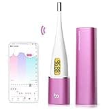 Femometer Smart Basal Body Thermometer, BBT Thermometer with Backlight LED Screen, Fertility/Period Tracker with Femometer APP, Automatic Data Recording, Lipstick Shape, Easy to Use and Carry, Purple