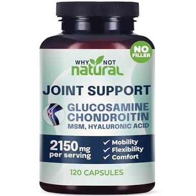 Why Not Natural Glucosamine Chondroitin, MSM, Joint Support Supplements - Knee Pain Joints Health Suppplement
