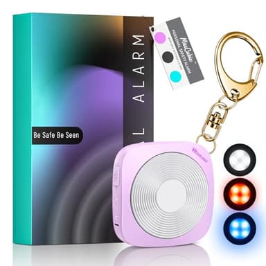 WSDCAM Personal Safety Alarm for Women, 130dB Loud Keychain Alarm with 3-Color LED Safety Light, Rechargeable Self Defense Keychain Personal Alarms for Women, MissCubie™GlowSafe Box (Purple)