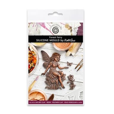 Cosmic Shimmer Forest Fairy Silicone Mold for Crafting & Mixed Media Art. Use with Air Dry & Polymer Clay, Resin, Wax, Cold Porcelain & More. Design Size 2.9 x 2.2 inches. from Katy Sue Craft Molds
