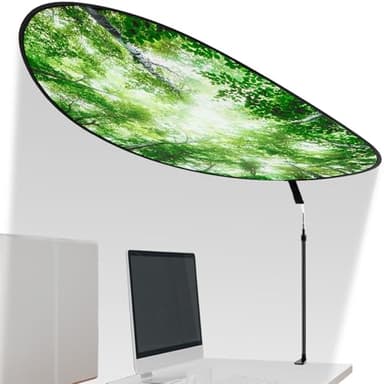Juexica Large Adjustable Office Cubicle and Desk Shade,51'' Portable Cubicle Light Shade with Clamp Foldable Rotatable Canopy Blocks Light or Disturbance for Working Accessories(Forest)