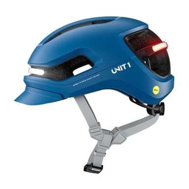 UNIT 1 Aura Smart E-Bike Helmet with MIPS Safety - NTA-8776 Certified for 28mph - Integrated 500 Lumen LED Lights, Crash Detection, Turn Signals and Automatic Brake Light - Maverick, Large