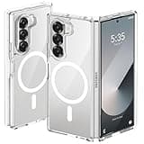 ORETECH Magnetic Case Compatible with Samsung Galaxy Z Fold 6 Case, Transparent Back Non-Slip Hard PC Shockproof Bumper Protective Phone Case Cover for Samsung Z Fold 6 - Clear
