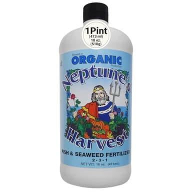 Neptune's Harvest Fish & Seaweed Liquid Fertilizer (2-3-1) - 18oz Pint - Plant Food for Garden - Indoor & Outdoor Organic Plant Fertilizer for Vegetables, Flowers, Fruit, Trees & Lawns