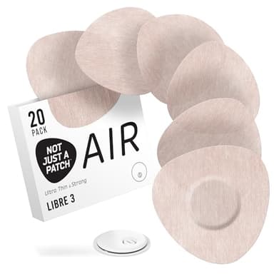 Not Just A Patch Air Libre 3 Plus Sensor Covers (20 Pack) - Thin, Strong and Light Adhesive Patches with Ultra-Hold 15+ Day Adhesion, Durable Freestyle Libre 3 Sensor Covers - Beige