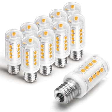 Xyanmc E12 C7 Small Base LED Night Light Bulbs, 7W&15W Incandescent Equivalent, 1W 120V 150LM Non-Dimmable 2700K Warm White LED Salt Lamp Bulbs for Dryer, Fridge, Decorations, 10 Pack