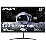SANSUI 27 Inch Computer Monitor Full HD 1920 x 1080P 100Hz Free SYNC with HDMI, VGA Interface 100 x 100 mm VESA Mountable