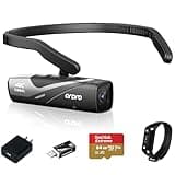 ORDRO EP8 4K Video Camera Hands Free Wearable Vlog Camera 4K 60FPS UHD Head Mounted Video Camera with 2.0 Gimbal Stabilizer, Fast Charger, Remote Control, 64G Micro Memory Card(Black)