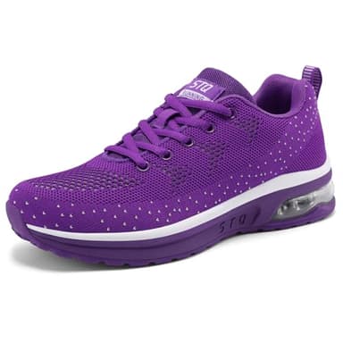 STQ Womens Tennis Shoes Athletic Running Sneakers Walking Footwear for Plantar Fasciitic Pain Relief Purple 8