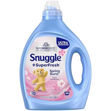 Snuggle SuperFresh Fabric Softener Liquid, Ultra Concentrated, 78.8 Oz, 150 Medium Loads, Spring Burst Fabric Conditioner, Lasting Scent, Fights Stubborn Odors, Softens, Reduces Static & Wrinkles
