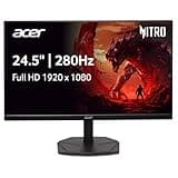 Acer Nitro 24.5 Inch Full HD 1920 x 1080 ZeroFrame Design PC Gaming Monitor | AMD FreeSync Premium | Up to 280Hz Refresh | 1ms (VRB) | 1 x Display Port 1.4 and 2 x HDMI 2.0 Ports | KG251Q Z1biip