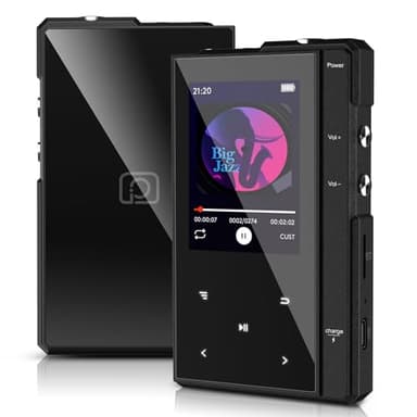 96GB MP3 Player with 90 Hours Long Battery Life,Bluetooth 5.0,Phinistec Z6 Digital Audio Player with Loud Speaker, 2.4'' IPS Portable Music Player,FM Radio,Voice Recorder Support up to 256GB(Black)