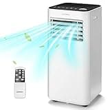 COSTWAY 10000 BTU Portable Air Conditioner, with Fan & Dehumidifier Mode, Quiet AC Unit with Sleep Mode, 2 Speeds, 24H Timer, LED Display, Remote Control, Cool Rooms up to 350 Sq.Ft for Bedroom, Dorms