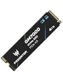 Predator M.2 SSD 4TB GM7000 with DRAM Cache NVMe 1.4 2280 PCIe Gen4×4 Ultra high Speed (Maximum Read: 7400MB/s, max Write: 6700MB/s) 3D NAND TLC Internal SSD Compatible with PS5 Pro - BL.9BWWR.107