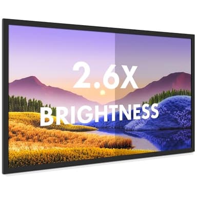 Fixed Frame High Gain Projector Screen by SilverMagic - 2.6X Gain and 30% ALR - Indoor Wall-Mounted White Screen for Home Theater/Living Room/Patio/Office/Classroom - 120 inch 16:9