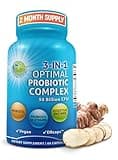 Probiotics with Digestive Enzymes and Prebiotic for Women and Men - 3-in-1 Vegan Probiotic Prebiotic Multi Enzyme Complex for Gut Health - Maximum Absorption Delayed-Release Capsules