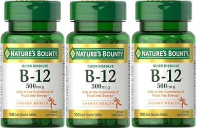 Nature's Bounty Vitamin B-12 500 mcg, 100 ea(Pack of 3)