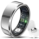 Hugrow Smart Ring for Men & Women, Wellness & Fitness Tracker with Sleep/Step/Heart Rate/Blood Oxygen/Calorie Counter, IP68 Waterproof Wearable Ring for iOS Android Silver #10