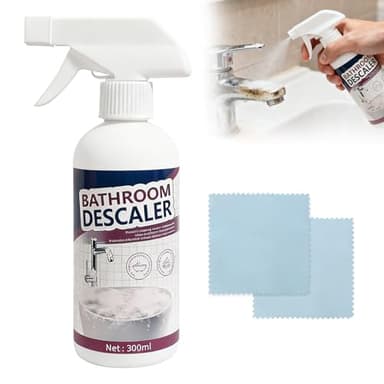 MineeCozee Bathroom Descaler Foam Cleaner for Hard Water Stains - Powerful Foaming Spray for Shower Toilet Sink Tile Cleaning, Limescale Buildup Remover All-Purpose Bathroom Cleaner (10.1 Fl Oz)
