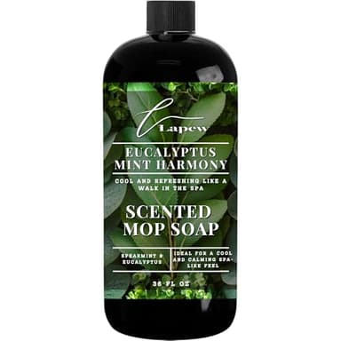 Lapew Eucalyptus Mint Scented Mop Soap - Luxury Floor Cleaner Concentrate for Mopping Tile, Laminate, Vinyl & Hardwood | Streak-Free, Low-Foam | 36 oz