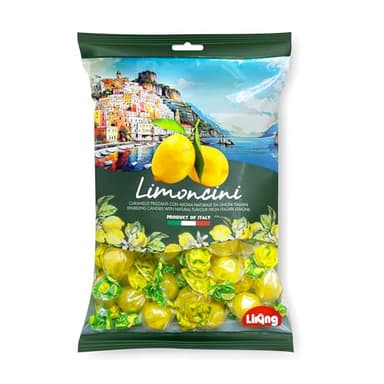 Sanniti Limoncini Frizzanti Candy | Sparkling Candies with Natural Flavor Made with Italian Lemons | 6.17 Ounce Bag