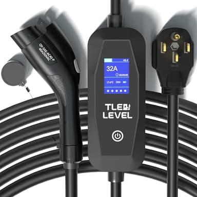 TLE LEVEL Level 2 EV Charger - Portable 40 Amp 9.6kW EV Charger, NEMA 14-50 Plug Electric Vehicle Charging Stations for J1772 Electric Cars, 25' Cable Smart 240V EV Chargers for Home