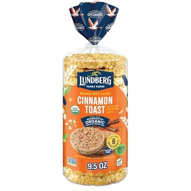 Lundberg Organic Whole Grain Rice Cakes Cinnamon Toast, 9.5 Oz