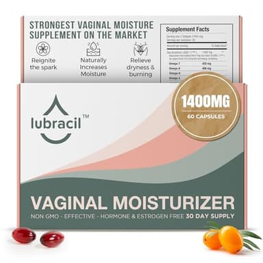 Lubracil Vaginal Moisturizer Pills for Dryness and Moisture – Sea Buckthorn Oil, Omegas 6, 7, & 9, Vitamins A & E – Nourishes Vaginal Wetness & Hydration for All Women – 60 Wet Pills, 1 Pack