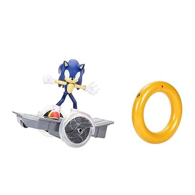 JAKKS Pacific Sonic The Hedgehog Speed RC Skateboard Vehicle with Gold Ring Controller – Light Up Wheels & 360 Spins, Turbo Mode for Extra Boost, 2.4GHz, 100FT Range