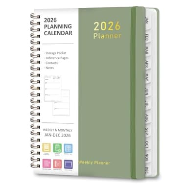 2026 Planner, Weekly and Monthly Calendar Academic Planner, Jan 2026 - Dec 2026, Planning Agenda Book for Desk Accessories and School Supplies - A5 (6.3'' x 8.5'')
