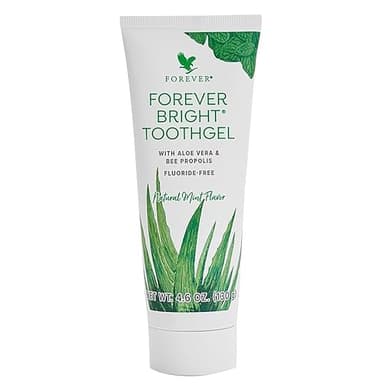 Forever Living - Bright Toothgel - Fluoride-Free Aloe Vera Gel with Bee Propolis, Peppermint-Spearmint Flavor, Dental Care, 4.6 oz
