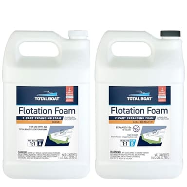 TotalBoat 6 Lb Density Expanding Foam Kit, 2 Part Closed Cell Polyurethane Liquid Foam for Boat Flotation, Casting, Carving, Sculpture, Reinforcement and Void Filling (2 Gallon Kit)