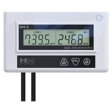 DM-3 Commercial Inline Dual TDS/EC Monitor Meter, Upgraded DM-2 DM-2EC, with Two 1/4 tee