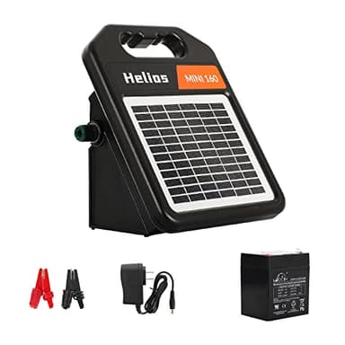 10 Miles Solar Electric Fence Charger with Day/Night Mode, 0.16J Portable Solar Fence Charger with Rechargeable Solar Panel for 24-Hour Uninterrupted Protection Electric Fence Energizer